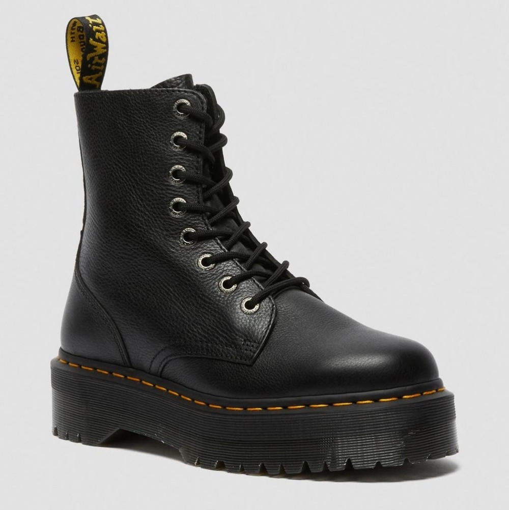 Dr. Martens Jadon Pebble Pisa Leather Platform Combat Boots